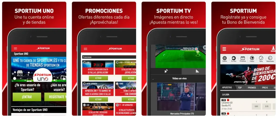 Captura de pantalla: Sportium App im App Store von Apple