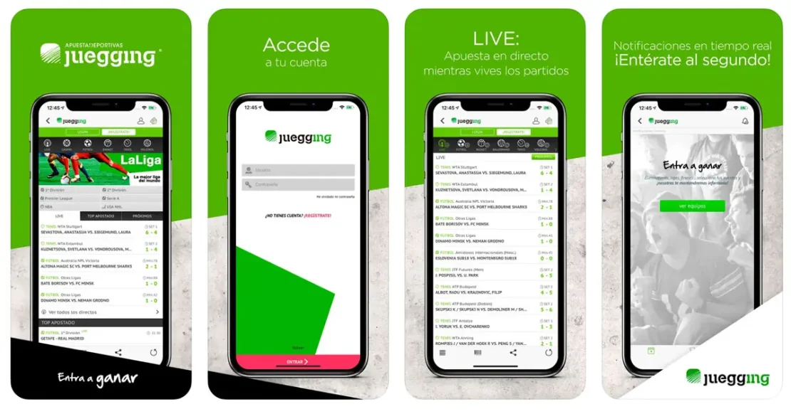 Captura de pantalla: Juegging aplicación en el App Store de Apple