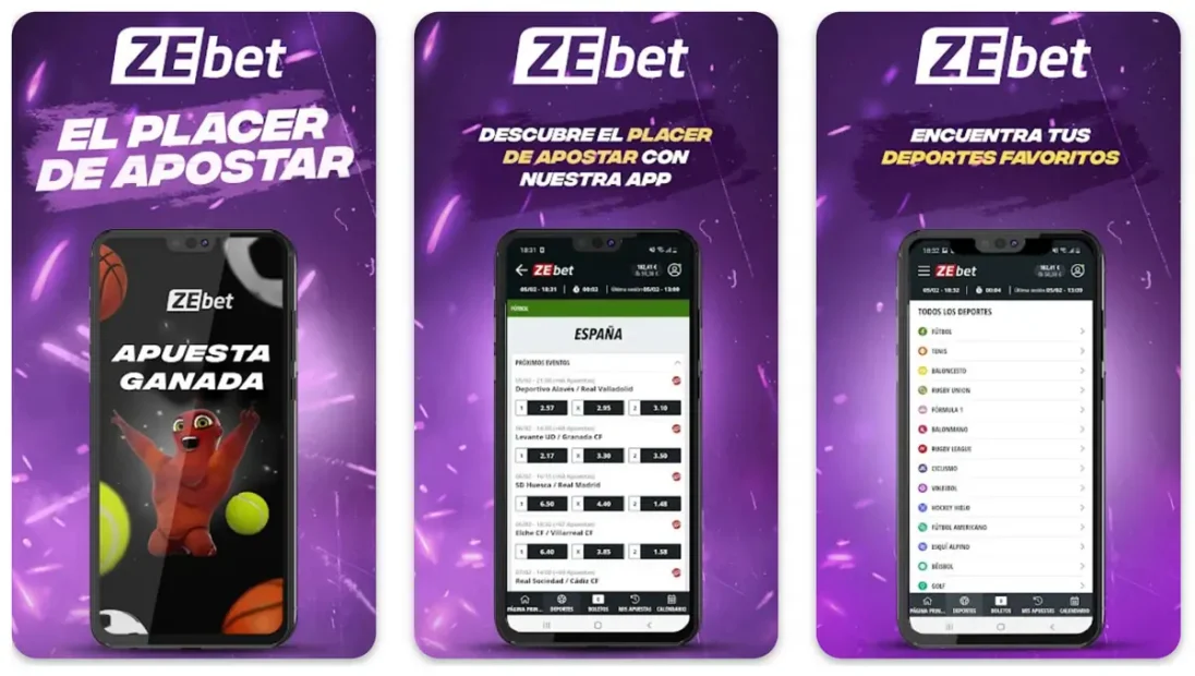 Captura de pantalla: Zebet aplicación en Google Play Store